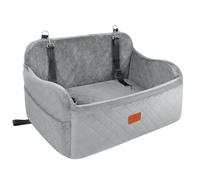 Generic Asiento de coche grande para perro, cojín de espuma viscoelástica para 2 perros pequeños, cómodo vehículo cama para perros con bolsillo lateral y 2 correas de seguridad con clip, asiento de