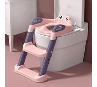 Generic Asiento de Entrenamiento para Ir Al Baño con Escalera Plegable y Asiento Suave, Diseño Antisalpicaduras de Orina para un Uso Fácil, Adecuado para Niños Pequeños y Niños, Material PP + PU