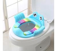 Generic Asiento de Inodoro para Niños, Asiento de Inodoro con Reposabrazos Antideslizante a Prueba de Salpicaduras para Niños y Niñas (BLUE)