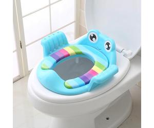 Generic Asiento de Inodoro para Niños, Asiento de Inodoro con Reposabrazos Antideslizante a Prueba de Salpicaduras para Niños y Niñas (BLUE)