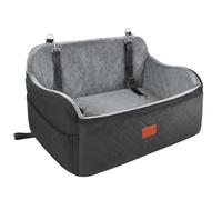 Generic Asiento para perros de tamaño grande, tela suave, relleno de espuma viscoelástica, con 2 correas para perros, extraíble y lavable, cómodo asiento de coche para mascotas (negro marrón, grande