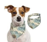 Generic Baberos triangulares con estampado de flores para mascotas, lindos pañuelos para perros, ajustables con broches, para perros, cachorros y gatos