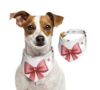 Generic Baberos triangulares con estampado de lazos rosados para mascotas, lindas bandanas para perros, ajustables con broches, para perros, cachorros y gatos