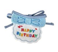 Generic Baberos y Sombreros para Perros, Bonitos Accesorios de Fotografía Ajustables con Estampado de Feliz Cumpleaños para Fiesta de Cumpleaños de Mascotas, Material de Lana (Babero Azul y Gorro)