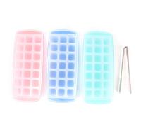 Generic Bandeja de Cubos de Hielo de Silicona, Bandejas de Hielo para el Congelador de Cubos de con Tapa con Cubierta Sellada y Clamp/Holder Set 3pcs 21 Accesorios de Cuadrícula para café de Cóctel