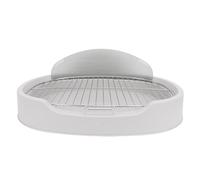 Generic Bandeja de Entrenamiento para Orinal de de Red de Acero Inoxidable con Soporte para Almohadilla para Orina, Inodoro para Cachorros Que Ahorra Espacio para un Ambiente Interior Limpio (Grey)