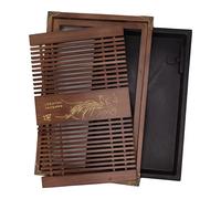 Generic Bandeja de té China Gongfu, Mano de Obra Exquisita, Bandeja de té Simple con Piezas de Cobre, Mesa de de Madera, 3,0 Lb (Orquídea negra clara)