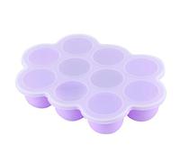Generic Bandeja Reutilizable del Congelador de la Comida del Silicón con los Agujeros de la Tapa 10 Ideales para la Fabricación de Alimentos para Bebés Color Púrpura (PURPLE)