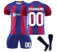 Generic Barca Camiseta de Fútbol Personalizada para Niños y Adultos Camiseta de Entrenamiento Deportivo con Nombre y Número Ropa Niño Infantil/Adulto 2023/2024 - Réplica Oficial con Liciencia