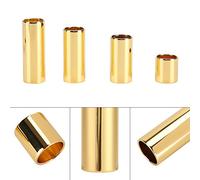 Generic Barra Deslizante de Metal para Guitarra Eléctrica, Guitarras Elegantes, Diapositivas de Cuerdas para Jugadores de Country Jazz Blues, Metal Dorado, Juego de 4 Uds.