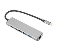 Generic Base de Expansión Eficiente Tipo C 6 en 1 Hub para Juegos y Oficina, Concentrador 4K +USB3.0 para Pro, Aleación de Aluminio+interferencia de Blindaje