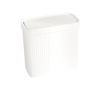 Generic Basurero Rectangular con Tapa Presionable Cubo de Basura Delgado Papelera Estrecha de Material PP Fácil de Limpiar Contenedor de Desechos Adecuado Par, Blanco, tal como se describe