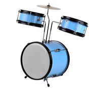 Generic Batería Educativa Infantil con Taburete de Baquetas de Platillo, Kit Completo de Percusión Junior, Metal + Madera de Ciprés, Negro (BLUE)
