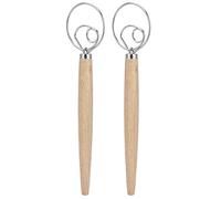 Generic Batidora De Masa Batidora De Pastelería De Roble De Masa Varilla Mezcladora Manual Fácil De Limpiar para Cocinas Caseras 2 Piezas