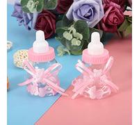 Generic Biberón Biberón, Mini Biberones Mini Biberones para Baby Shower 24pcs Botellas Llenas de Dulces Dulces con Cinta para Niña Recién Nacida Decoración de Fiesta Cumpleaños Infantil (Rosado)