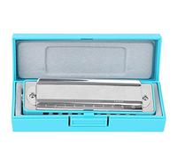 Generic Blues Harmonica Sonido Transparente Profesional para Principiantes, Resina ABS, un órgano Bucal Clave para Rendimiento, Negro/blanco/naranja/azul, con Bolsa de Armónica, Paño y Manual de