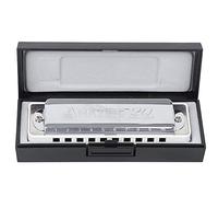 Generic Blues Harmonica Sonido Transparente Profesional para Principiantes, Resina ABS, un órgano Bucal Clave para Rendimiento, Negro/blanco/naranja/azul, con Bolsa de Armónica, Paño y Manual de