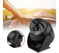 Generic Bola de Brújula Auto Adhesiva de Montaje en el Tablero Portátil con Lupa - Brújula de Plástico Duradera para Bote de Camiones de Automóviles - Material Negro Se Ajusta a Todos los Vehículos