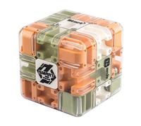 Generic Bola de Laberinto 3D, Cubo de Rompecabezas 3D de Laberinto, Rompecabezas Complejo de Juguete de Cubo mágico con Bolas rodantes, Bloque mágico de Rompecabezas rodantes (Naranja Verde) (B)
