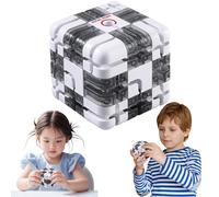 Generic Bola de Laberinto 3D, Cubo de Rompecabezas 3D de Laberinto, Rompecabezas Complejo de Juguete de Cubo mágico con Bolas rodantes, Bloque mágico de Rompecabezas rodantes (Blanco Gris) (A)