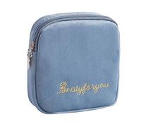 Generic Bolsa de Almacenamiento Reutilizable para Servilletas de Período, Flocado, Accesorios, Regalo para El Primer Período, Menstruación Femenina, Bolsa Par, Azul