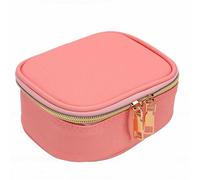 Generic Bolsa de Maquillaje Portátil con Espejo LED con 3 Modos de Luz Bolsa de Cosméticos de Viaje Compacta para Uso Diario Cuero de PU Resistente Al Agua 5.9x4.6x2.7in (Pink)