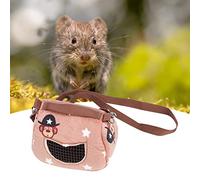 Generic Bolsa de Transporte para Hámster, Bolsa de Salida Portátil de Franela de café para Mascotas Pequeñas, Cómoda y Transpirable, Adecuada para Conejillos de Indias y Chinchillas (Talla pequeña)