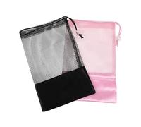 Generic Bolsa para Zapatillas de Ballet 2 Piezas, Bolsa Cordón Ajustable de Malla Transpirable, Organizador Ligero para Zapatos de Punta, Práctica, Recital y Viajes