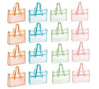 Generic Bolsas de mano impermeables, 12 piezas de PVC transparente, 12.6 x 3.1 x 10.6 pulgadas, con ribete de tela, bolsa de archivo de examen para el trabajo escolar