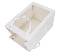 Generic Bolsas de Regalo Grandes de Papel con Diseño de Ventana Abierta para Favores de Fiestas, Navidad y Cumpleaños - Cartón Ecológico, 35 X 25 X 18 Cm (WHITE)