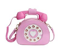 Generic Bolso bandolera para mujer, con forma de teléfono, bolso de mensajero vintage para teléfono celular, Pink, Talla única