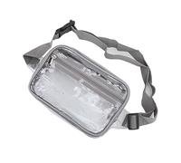 Generic Bolso Bandolera Transparente Impermeable de Gran Capacidad Correa Ajustable para Viajes Gimnasio Conciertos PVC 22,5x7,5x15cm (Grey)