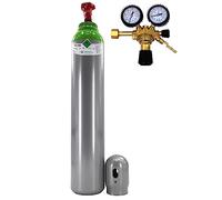 GENERIC Bombona de gas con reductor de gas, mezcla de argón (82%) + CO2 (18%) mixto 1,9 m³ 8 litros 200 bar MIG TIG WIG gas de soldadura mixto