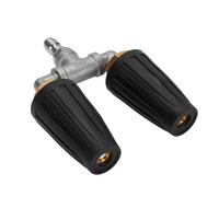 Generic Boquilla Turbo Giratoria Doble, Boquilla de Lavadora Eléctrica de Turbina Resistente de 4000psi, Limpieza de Coches de Jardín de Acero Inoxidable (BLACK)