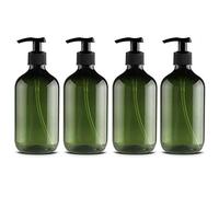Generic Botellas de Plástico Vacías con Bomba, Botellas Dispensadoras de Recargables para Lavado de Manos, 500 Ml para Uso en Cocina y Baño, Pet de Calidad Alimentaria, Paquete de 4 (Green #10)