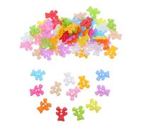 Generic Botones de Costura 100 Pcs Pequeños de Plástico Forma de Oso, 2 Agujeros, Coloridos y Decorativos para Manualidades, Álbumes y Ropa, Ideales para DIY y Proyectos Creativos