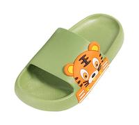 Generic Bout Cap Girl pour enfants enfants petit enfants pantuflas de dibujos animados suela suave zapatillas cómodas Niña Plata Invierno Pantuflas, verde, 25 EU