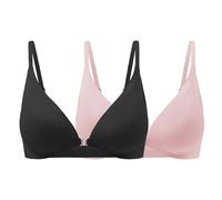 Generic Bralette Triángulo Sexy para Mujer, Cierre Frontal, V Profundo, sin Costuras, inalámbrico, Ajustable Sujetador Bralette con Sujetador Relleno en Rosa, Talla S