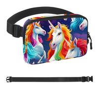 Generic Bright Rainbow Unicorn-66 - Riñonera de estilo unisex: riñoneras de moda, bolsas cruzadas deportivas delgadas a la moda para correr, senderismo, senderismo, mujer, hombre, 1.5 x 9.0 x 5.9