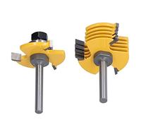 Generic Broca Enrutadora con Ranura de 3 Alas, Vástago de 1/4 Pulgadas, Versátil, 6 Anchos de Corte para Fresar o Grabar Madera, 2 uds.
