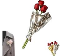 Generic Broche de ramo de metal, colgante de ramo de flores de bricolaje, flores en forma de jarrón para mujeres, alfiler de flores, hebilla de boda de ramo para ropa ()