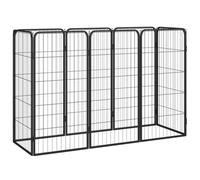 Generic Brokky - Corralito para perros de 8 paneles, color negro, 50 x 100 cm, acero con recubrimiento en polvo, apto para perros, cachorros, gatos y conejos, plegable, ideal para uso en interiores y