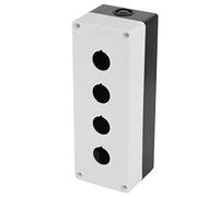 Generic BX4 Caja de Control de Interruptor de Botón Pulsador de Cuatro Orificios de 22 Mm Material ABS Ignífugo para Indicación de Señal de Control de Campo Amarillo Blanco (WHITE)