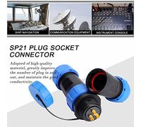 Generic Cable de Enchufe de Aviación Duradero SP21 IP68 2/3/4/5/7/9/12pin, Conector en Línea, Excelente Resistencia Al Agua, Iluminación Exterior, 1 ud. (3 Pines)