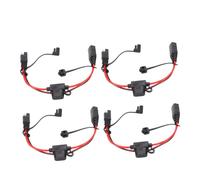 Generic Cable de Extensión SAE de 1 Pie, 14 AWG con Extremos a Prueba de Agua y Fusible Incorporado para Cargador, Paquete de 4