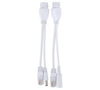 Generic Cable Inyector PoE Resistente Al Agua y Divisor para Expansión Flexible de Red Doméstica y de Oficina, 12 V, ABS Duradero, 2 Unidades (White)
