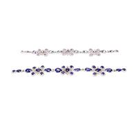 Generic Cadena con Adornos de Diamantes de Imitación, 2 uds., Cristal Brillante, Patrón de Flores de Diamantes para Bodas y Festivales