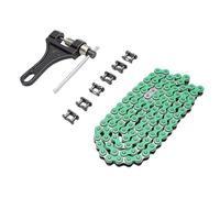 Generic Cadena de Carreras de Motocicletas 420, Cadena Duradera de 106 Eslabones de Alta Resistencia para PW80 CRF50 XR50, Apta para Mini Bicicleta para Vehículos Todo Terreno Todoterreno (GREEN)