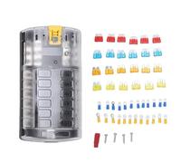 Generic Caja de 12 Vías, 20 A por Circuito 100 A por Panel Soporte A Prueba de Agua y Polvo, Soporte de Indicador LED para Automóviles, Barcos, Techo Corredizo, Faros y Luces Antiniebla