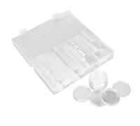 Generic Caja de Almacenamiento de Monedas Transparente, 60 Piezas de 41 Mm, Contenedor de Cápsulas de Monedas, Caja de Colección de a Prueba de óxido para Coleccionistas de, Organización Ordenada de